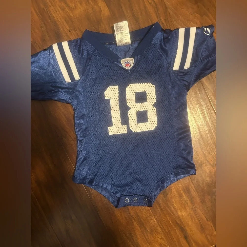 Colts toddlers vintage Reebok manning onesie jersey